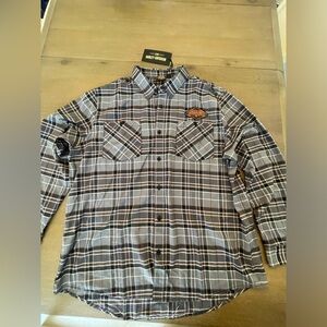 HARLEY-DAVIDSON MENS 120TH ANNIVERSARY PLAID SHIRT Mens 2XL NWT